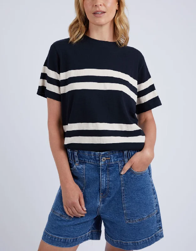 Allegra Short Sleeve Tee - Navy/White Stripe