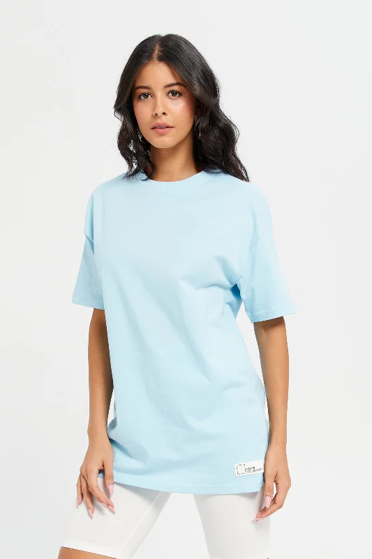 Woman Blue Basic Active T-Shirt