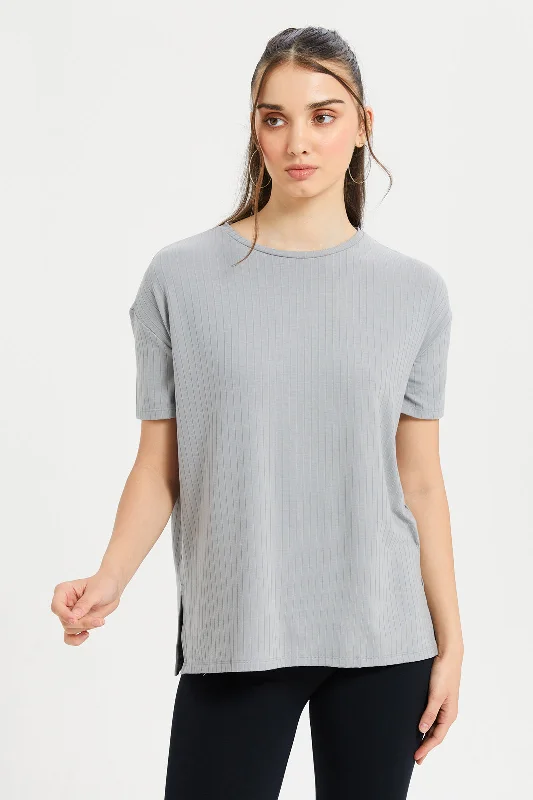 Women Grey Boxy T-Shirt