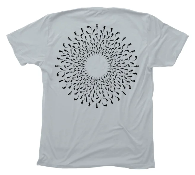 Hammerhead Shark Mandala T-Shirt [Front or Back - Light Grey]