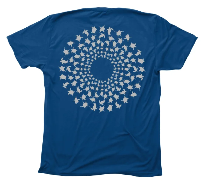 Sea Turtle Mandala T-Shirt [Front or Back - Cool Blue]