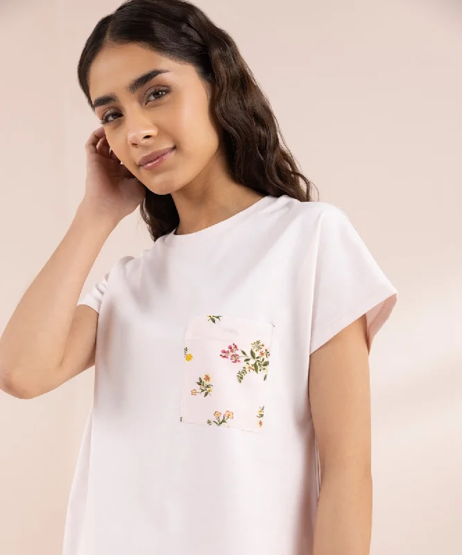 Cotton T-Shirt with Printed Pocket