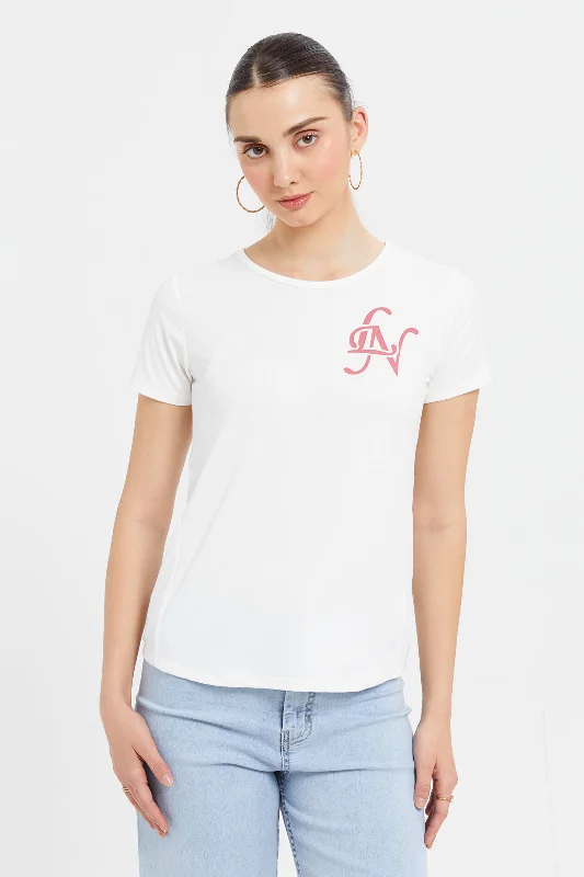 Women White Oversize Printed T-Shirt