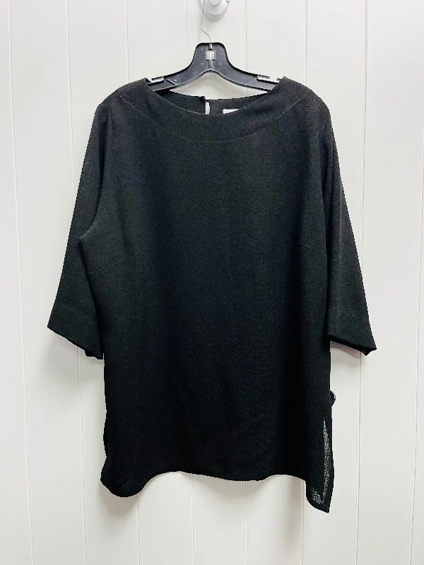 Blouse 3/4 Sleeve By Clothes Mentor In Black, Size: Xl