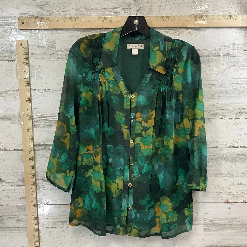 Blouse 3/4 Sleeve By Coldwater Creek In Green, Size: S