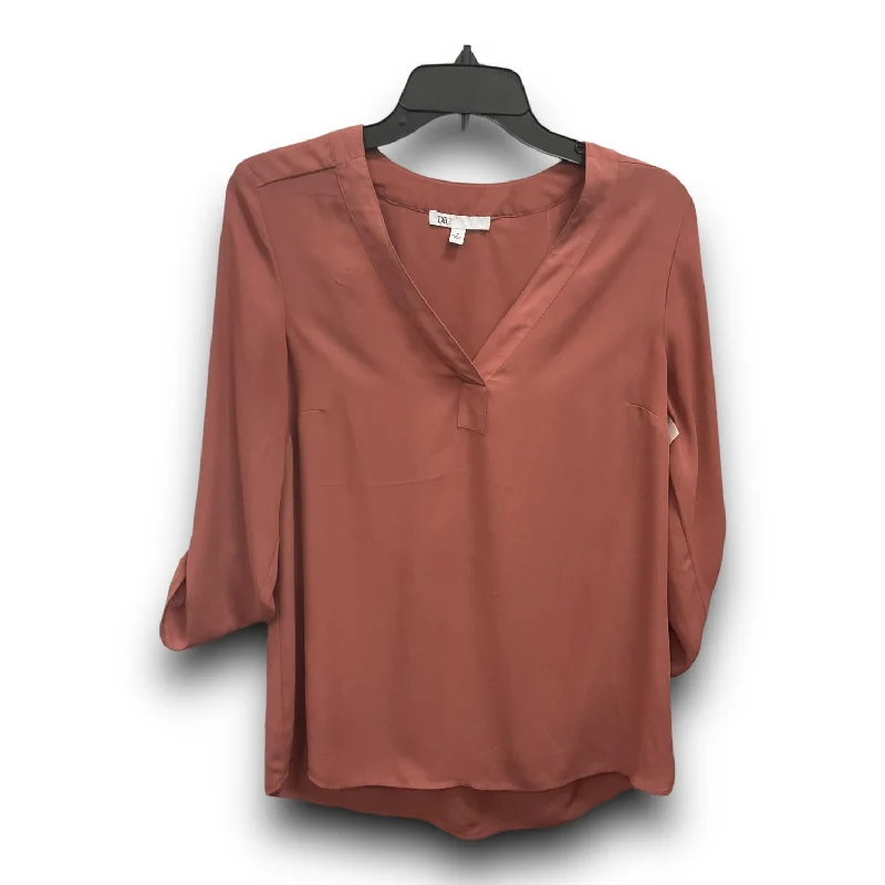 Blouse 3/4 Sleeve By Dr2 In Pink, Size: M