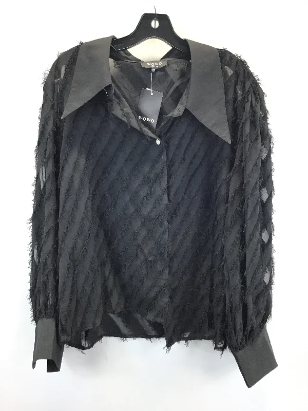 Blouse Long Sleeve By Clothes Mentor In Black, Size: 2x