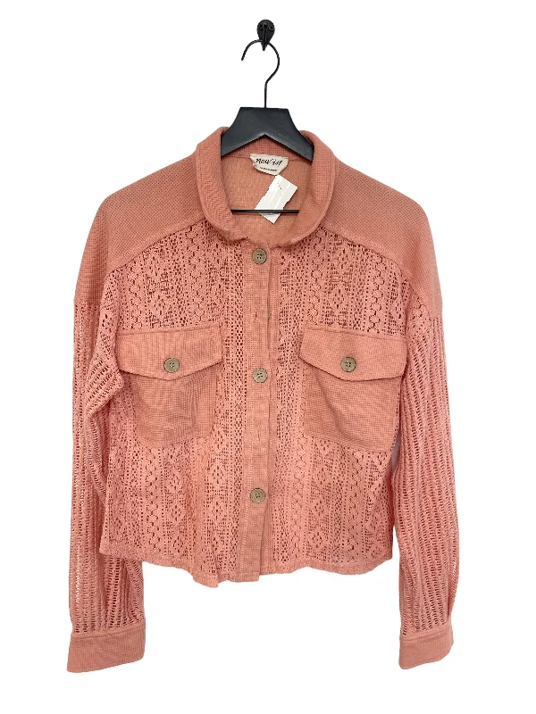 Blouse Long Sleeve By Cmc In Peach, Size: S