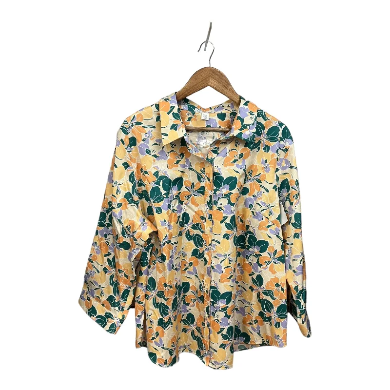 Blouse Long Sleeve By Coldwater Creek In Floral Print, Size: 3x