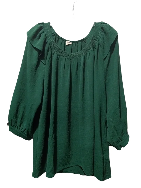 Blouse Long Sleeve By Jodifl In Green, Size: L