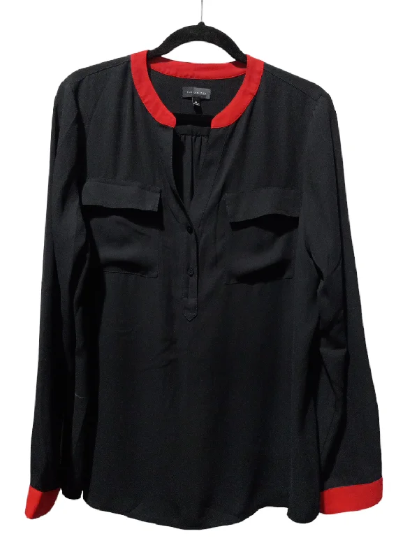 Blouse Long Sleeve By Limited In Black & Red, Size: Xl