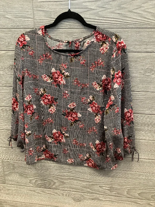 Blouse Long Sleeve By Massini In Floral Print, Size: Xl