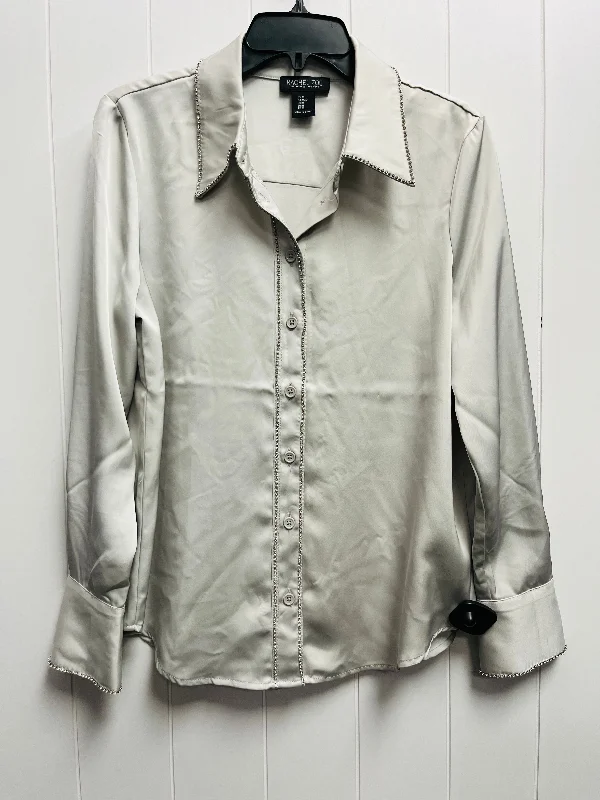 Blouse Long Sleeve By Rachel Zoe In Grey, Size: M