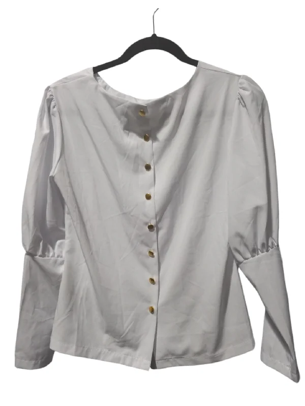 Blouse Long Sleeve By Shein In White, Size: S