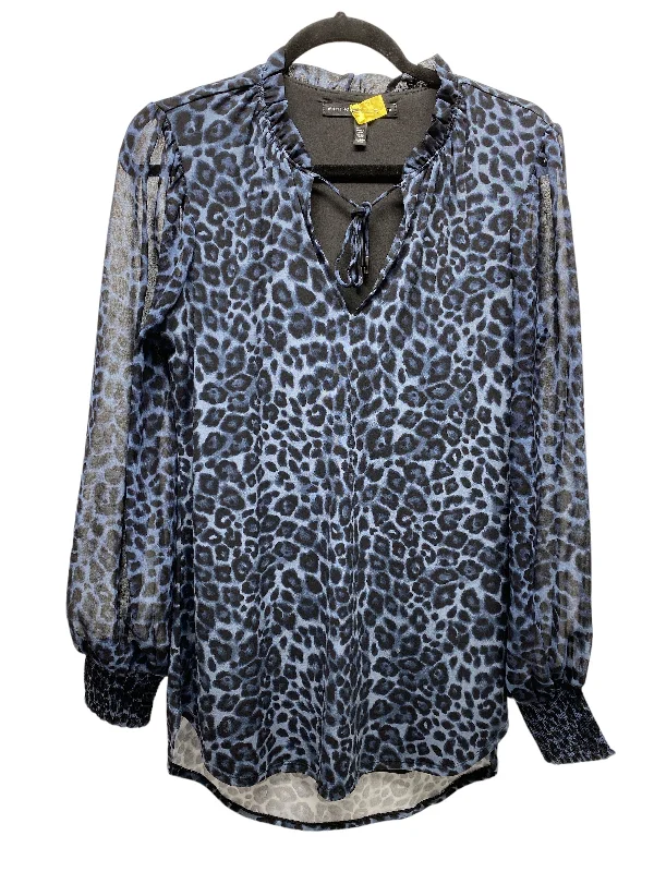 Blouse Long Sleeve By White House Black Market In Animal Print, Size: Xs