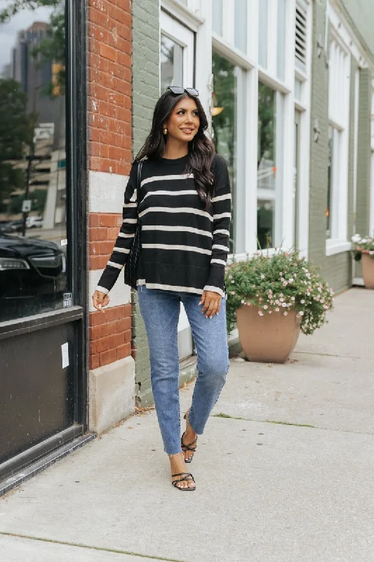 Black and Tan Striped Sweater