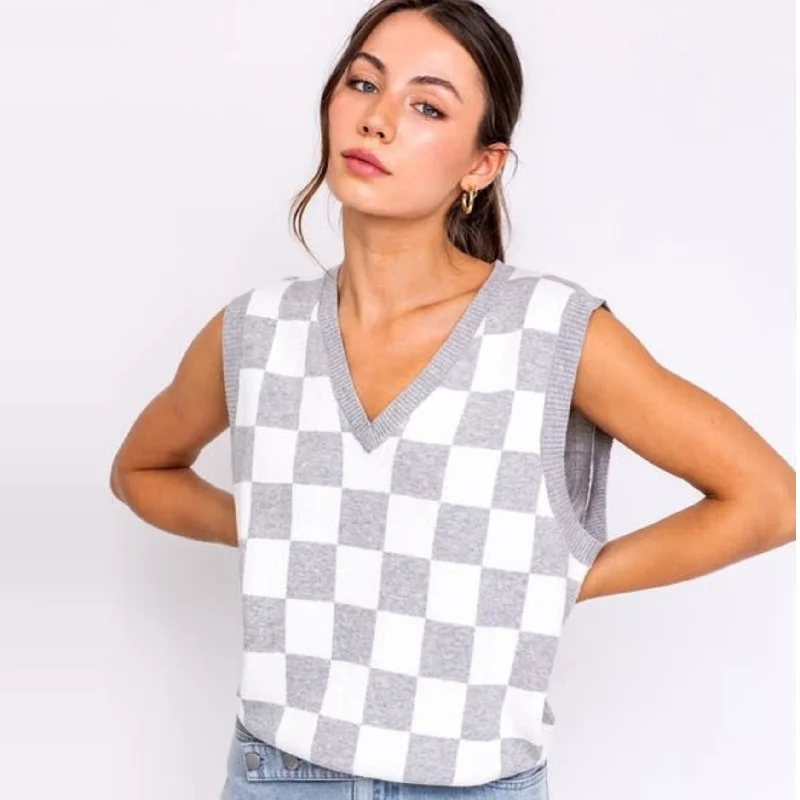 Checker Board Sweater Vest