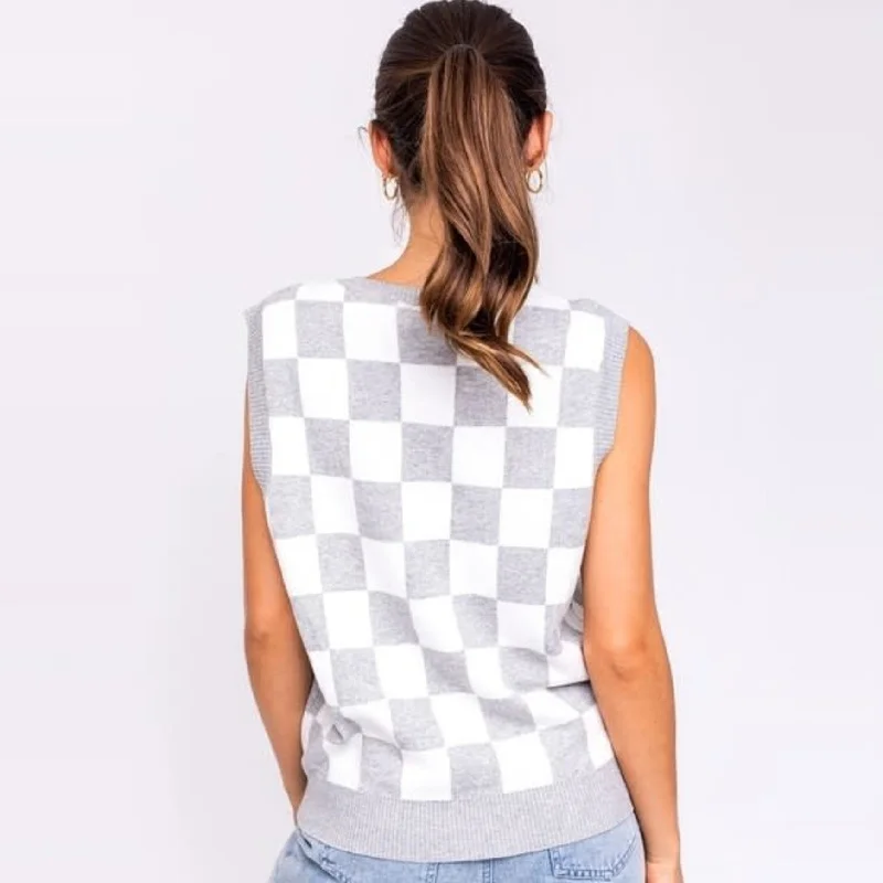 Checker Board Sweater Vest