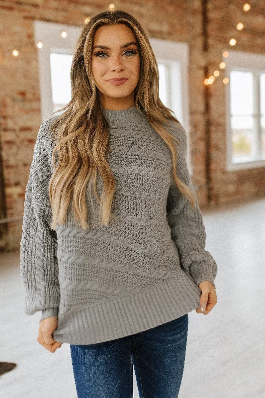 Hanna Mock Cable Knit Sweater | S-XL