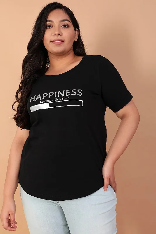 Happiness Loading Black Tee