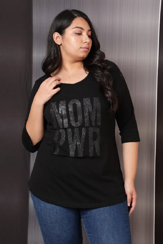 Mom Power Black Tshirt