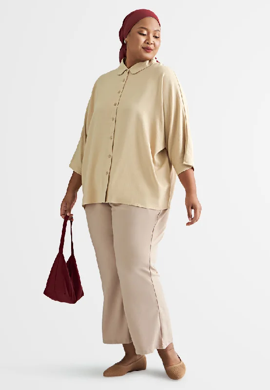 Natasia Linen Batwing 3/4 Sleeve Shirt