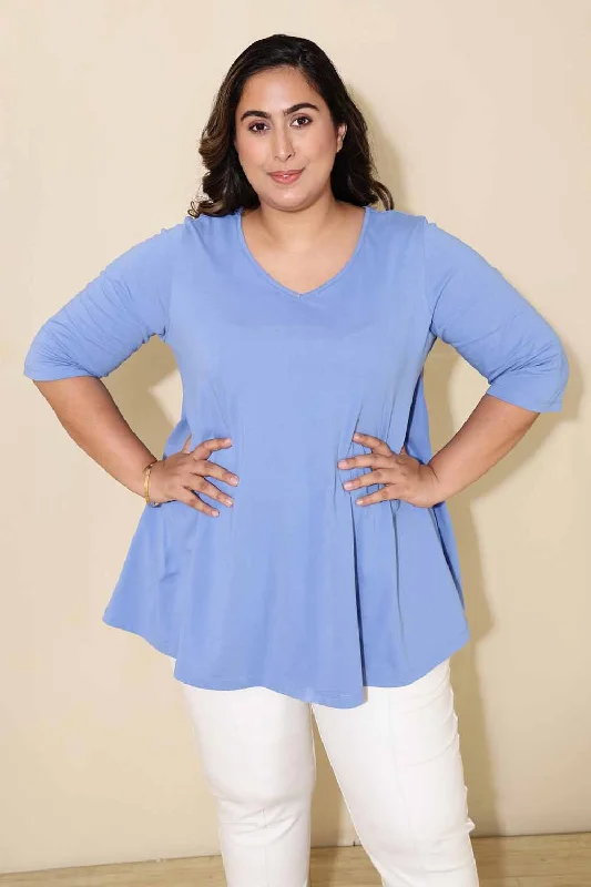 Plus Size Powder Blue A line Tshirt