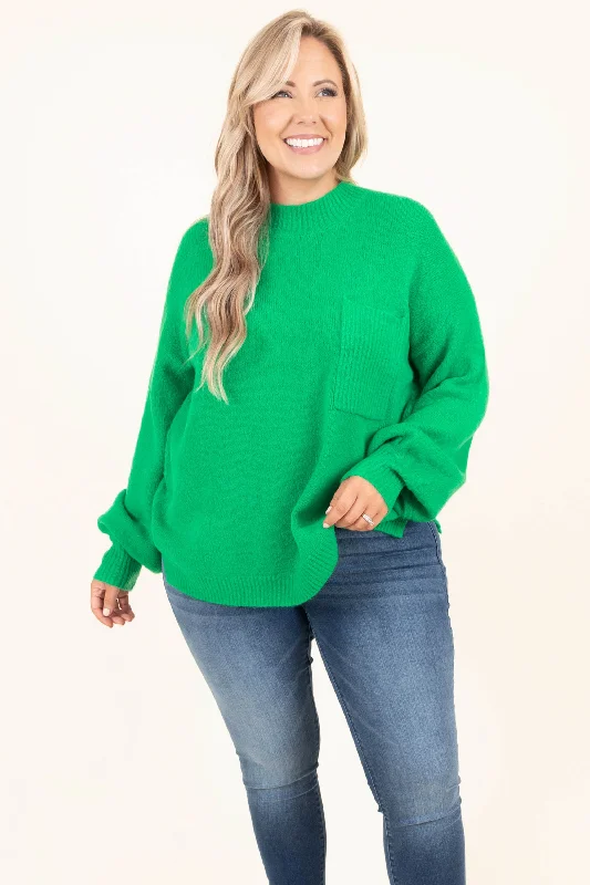 Reliable Love Sweater, Kelly Green