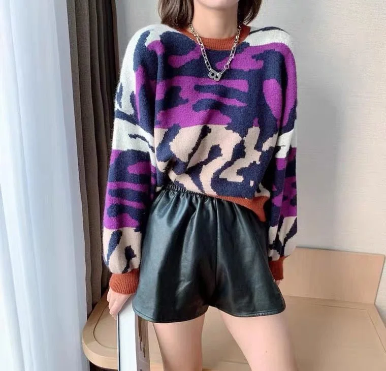 KittenAlarm - Sexy Leopard Pattern O-Neck Sweater