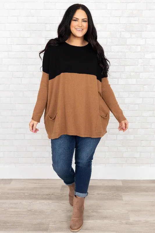 Smooth Talking Sweater, Black-Copper