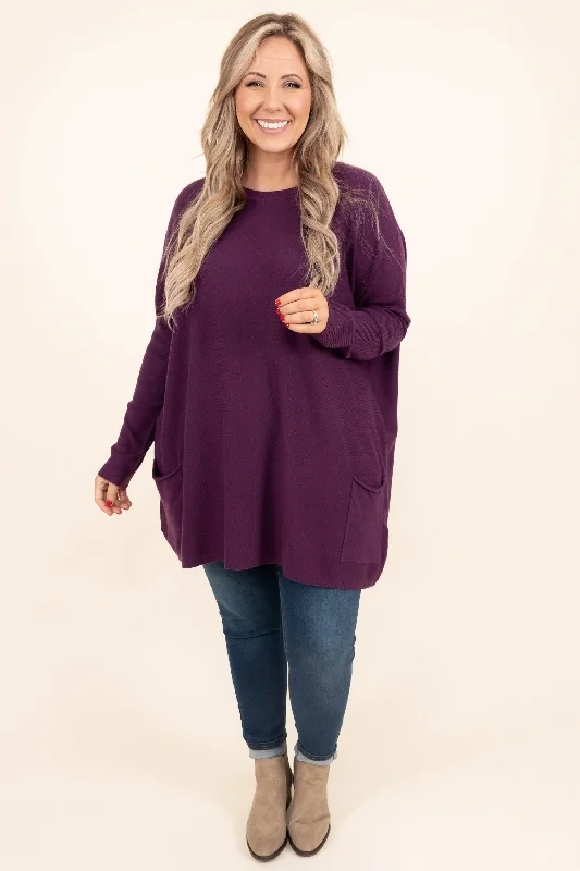 The Thrill Of The Day Sweater, Plum