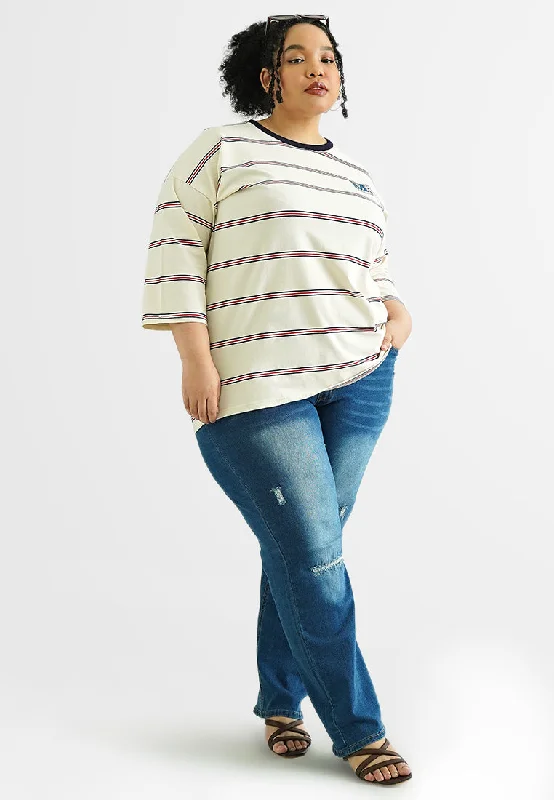 Toby Varsity 3/4 Sleeve Stripe Tee