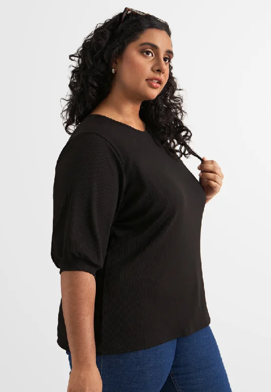 Ursa Half Sleeve Ribbed Top