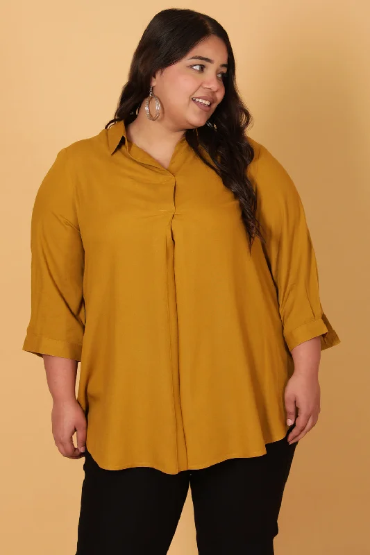 Yellow Centre Pleat Top