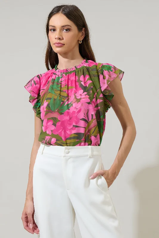 Dandi Floral Veda Cap Sleeve Top