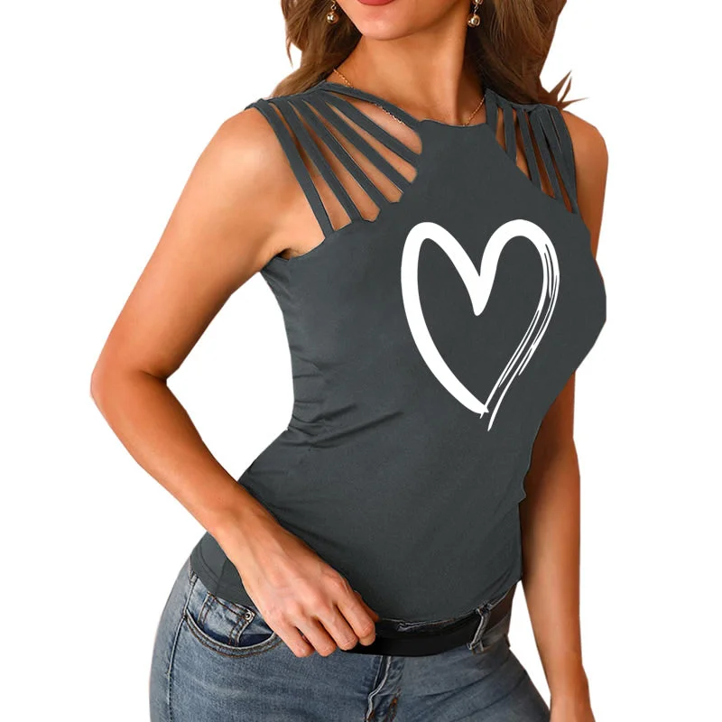 Dropshipping 2022  love Heart Valentine's Fashion Funny Custom logo Tshirt Tops sexy Sleeve Cute Off Shoulder shirts for women