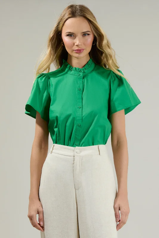 Fabiola Ruffle Button Down Top