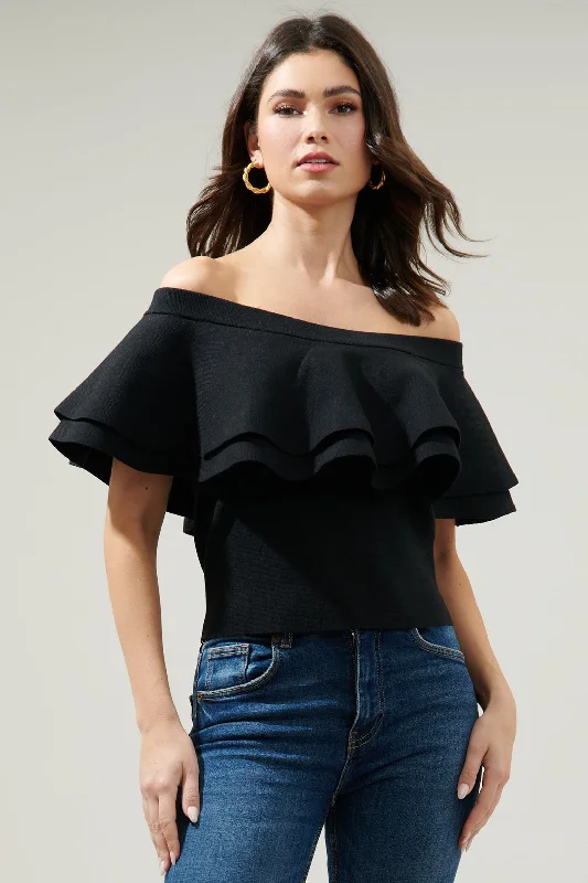 Genoa Kaila Off the Shoulder Sweater Top