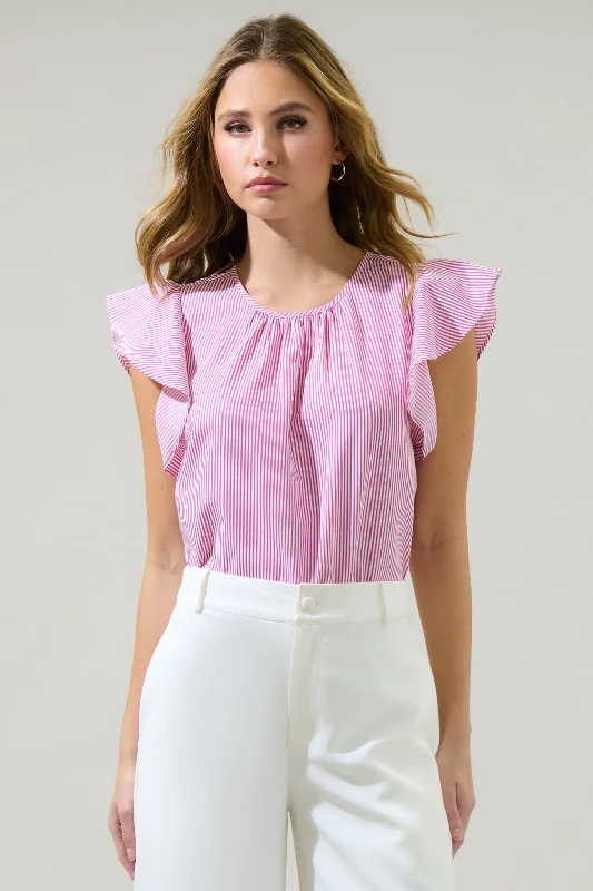 Hermas Striped Ruffle Top