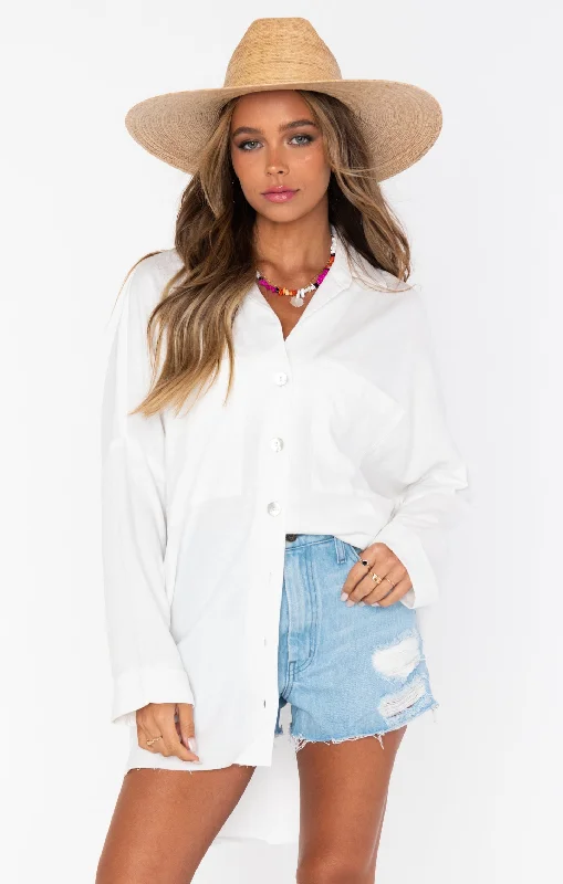 Johns Button Down Shirt ~ White Linen