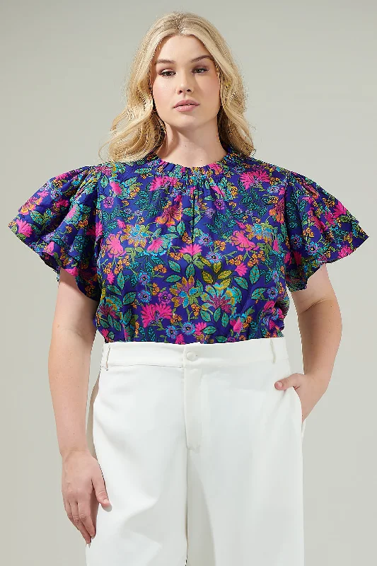 Karol Floral Ruffle Top Curve