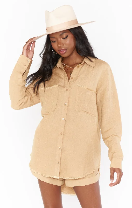 Marcella Shirt ~ Tan Linen