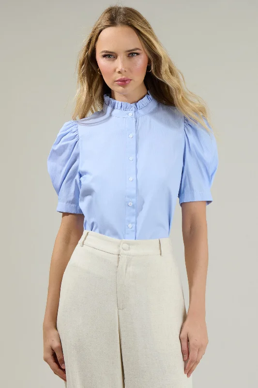 Quest Striped Button Down Top