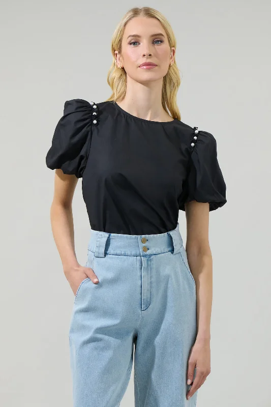 Rae Poplin Ruffle Short Sleeve Top