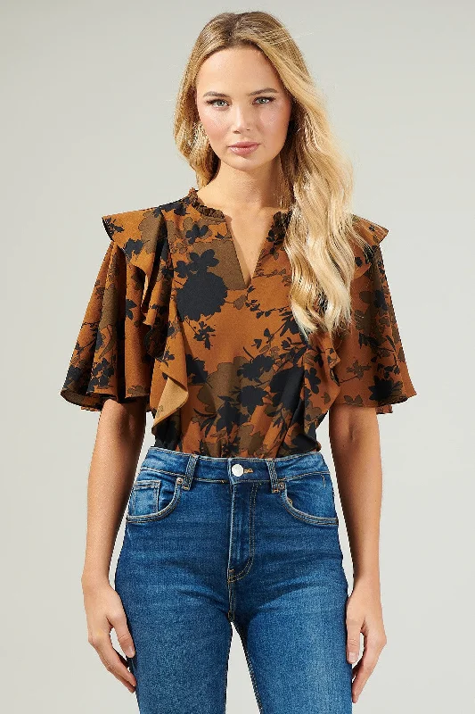 Sandy Floral Ruffle Blouse