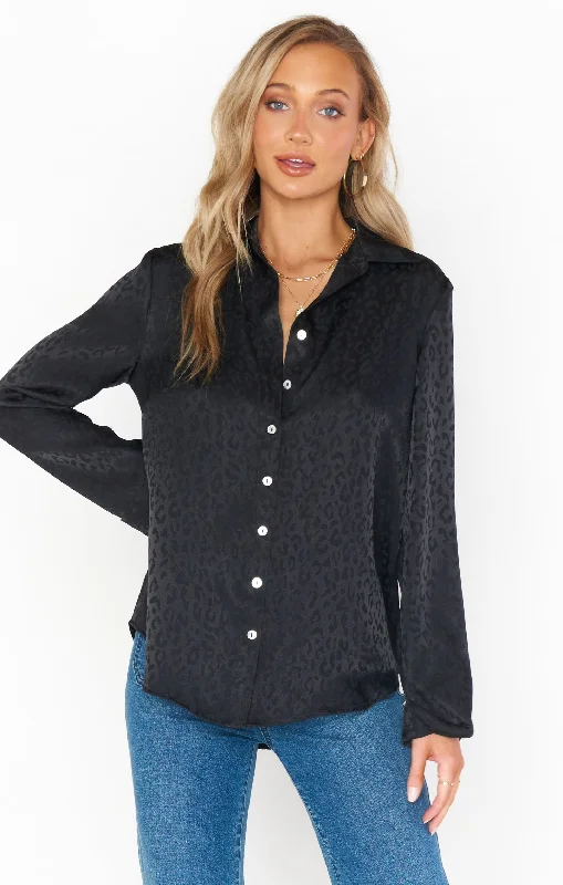 Smith Button Down - Black Cheetah