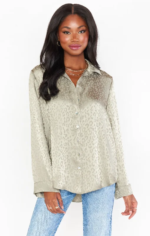 Smith Button Down ~ Sage Cheetah