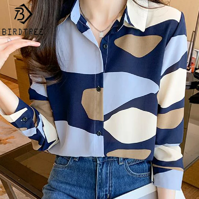 Wholesale Women Flower Printing Shirt 2022 Autumn PNew Style Long Sleeves Female Cheap Clothes Chiffon Blouses Tops T27616X